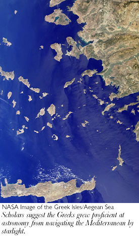 Satellite view of the Greek isles